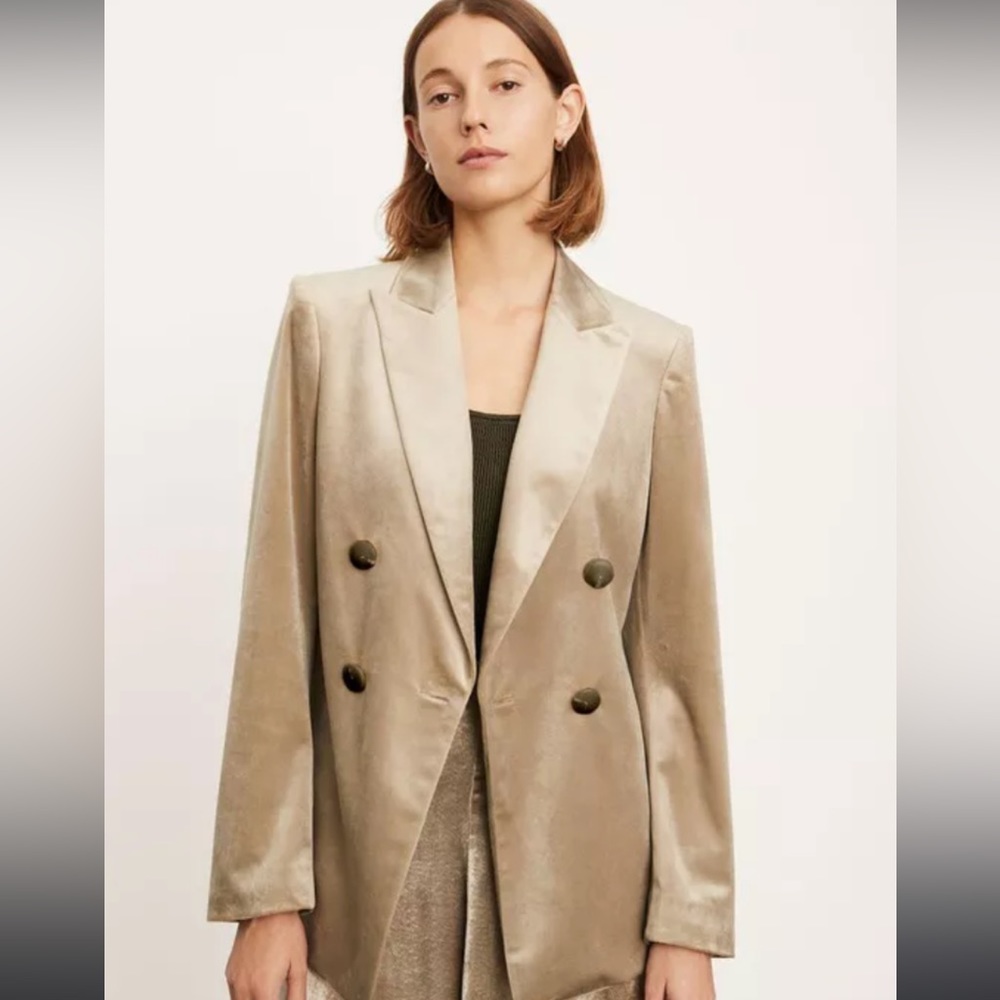 Vince Oversized Blazer S 2 Velvet Gray Neutral